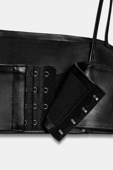 100% LEATHER BANDEAU TOP ZW COLLECTION LIMITED EDITION - Black by Zara - Image 5