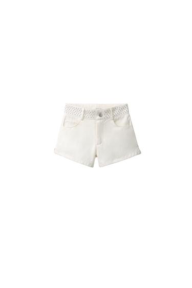 BERMUDASHORTS MIT NIETEN UND STERNEN - Cremefarben von Zara
