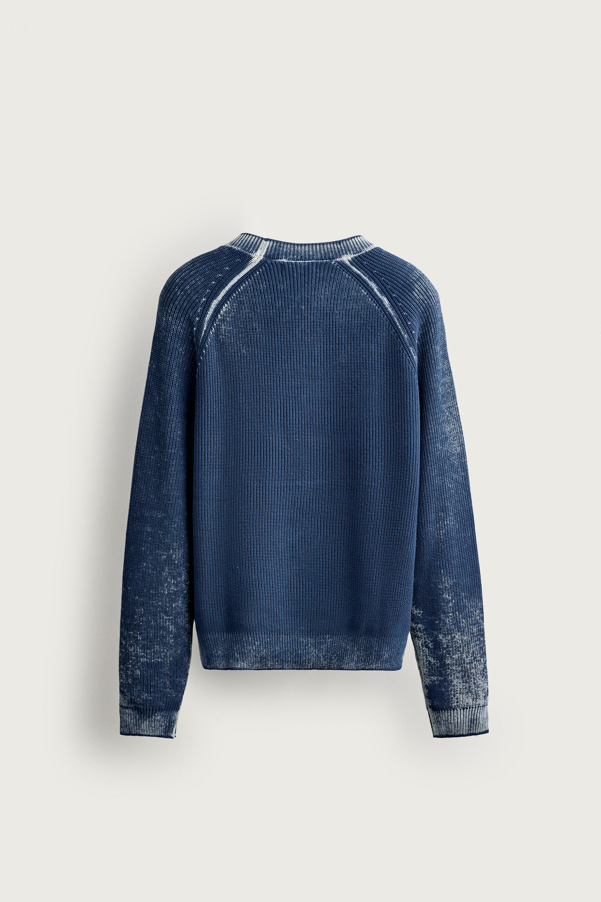 RELAXED FIT WASHED PRINT SWEATER