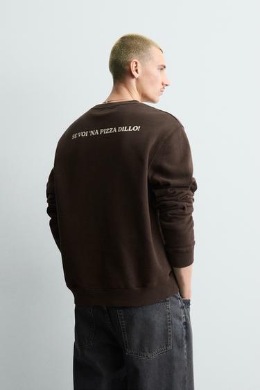PIZZERIA LA MONTECARLO PRINTED SWEATSHIRT - Brown by Zara