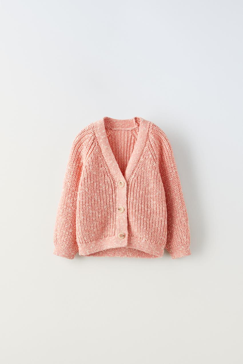 Buy Pink Cable Knit Cardigan With Wool 18, Cardigans
