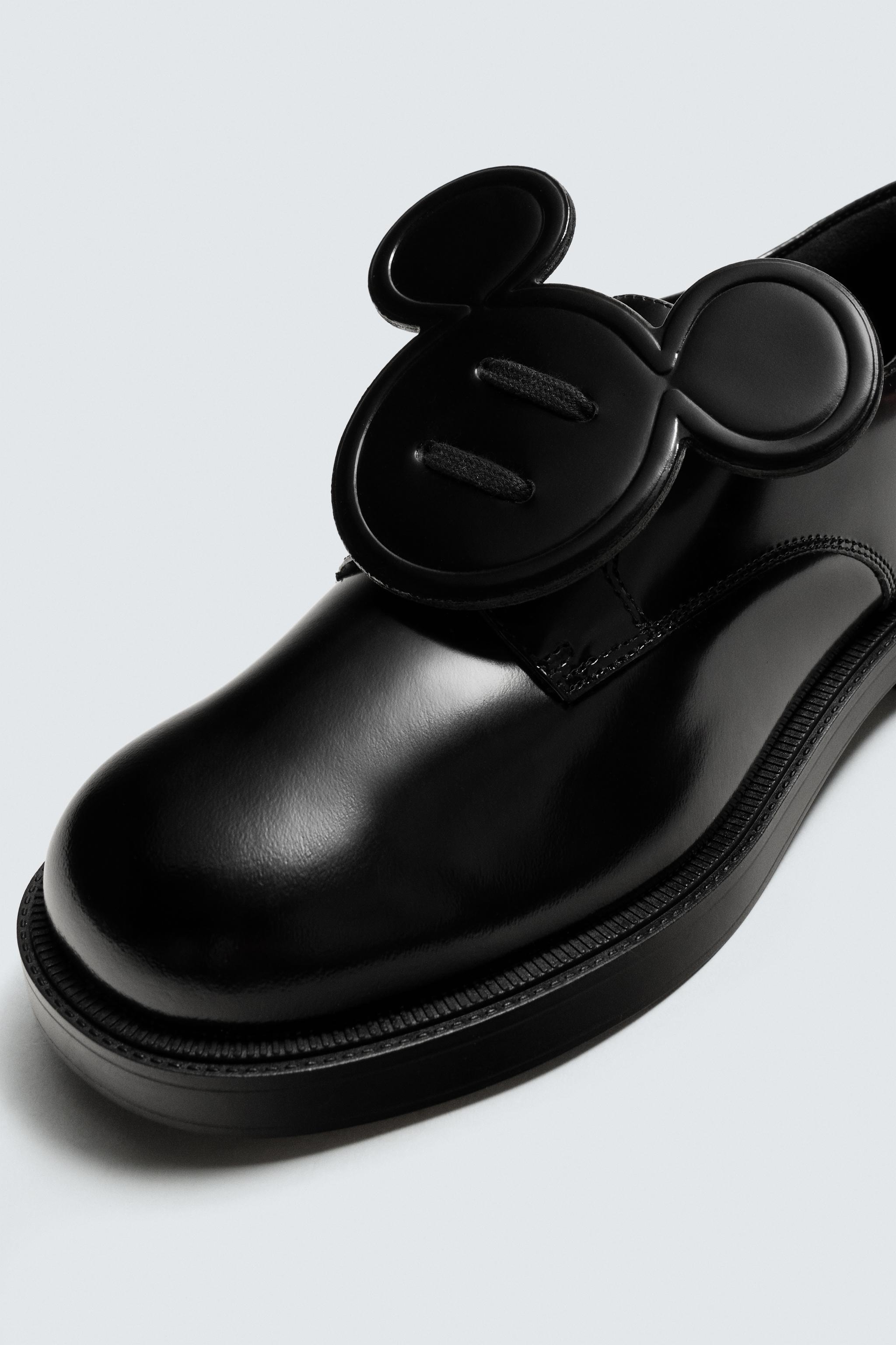 LEATHER LACE-UP MOCCASINS HARRY LAMBERT FOR ZARA x DISNEY - Black