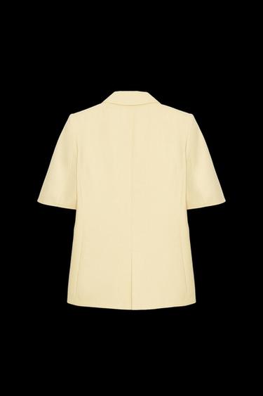 SHORT-SLEEVED TEXTURED BLAZER - Butter by Zara