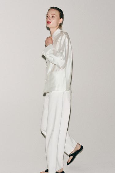 CHEMISE SATINÉE ALAMARS ZW COLLECTION - Blanc de Zara - Image 5
