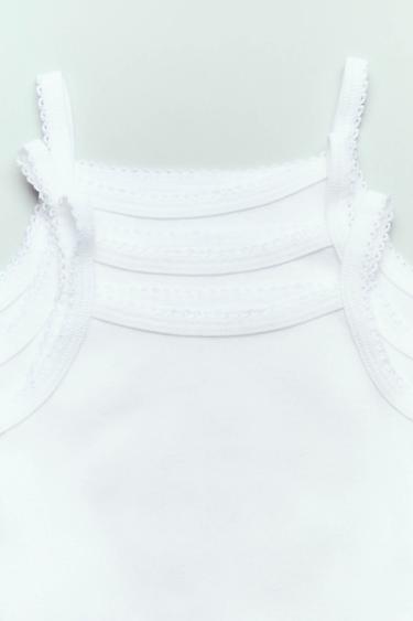 2-6 ANS/ LOT TROIS T-SHIRTS À BRETELLES BASIQUES - Blanc de Zara