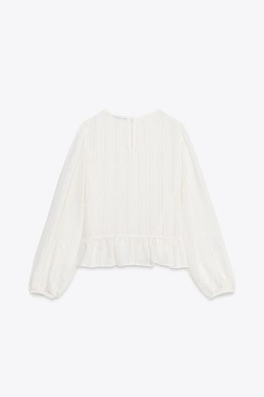 ROMANTIC ENTREDEUX BLOUSE - Ecru by Zara - Image 6