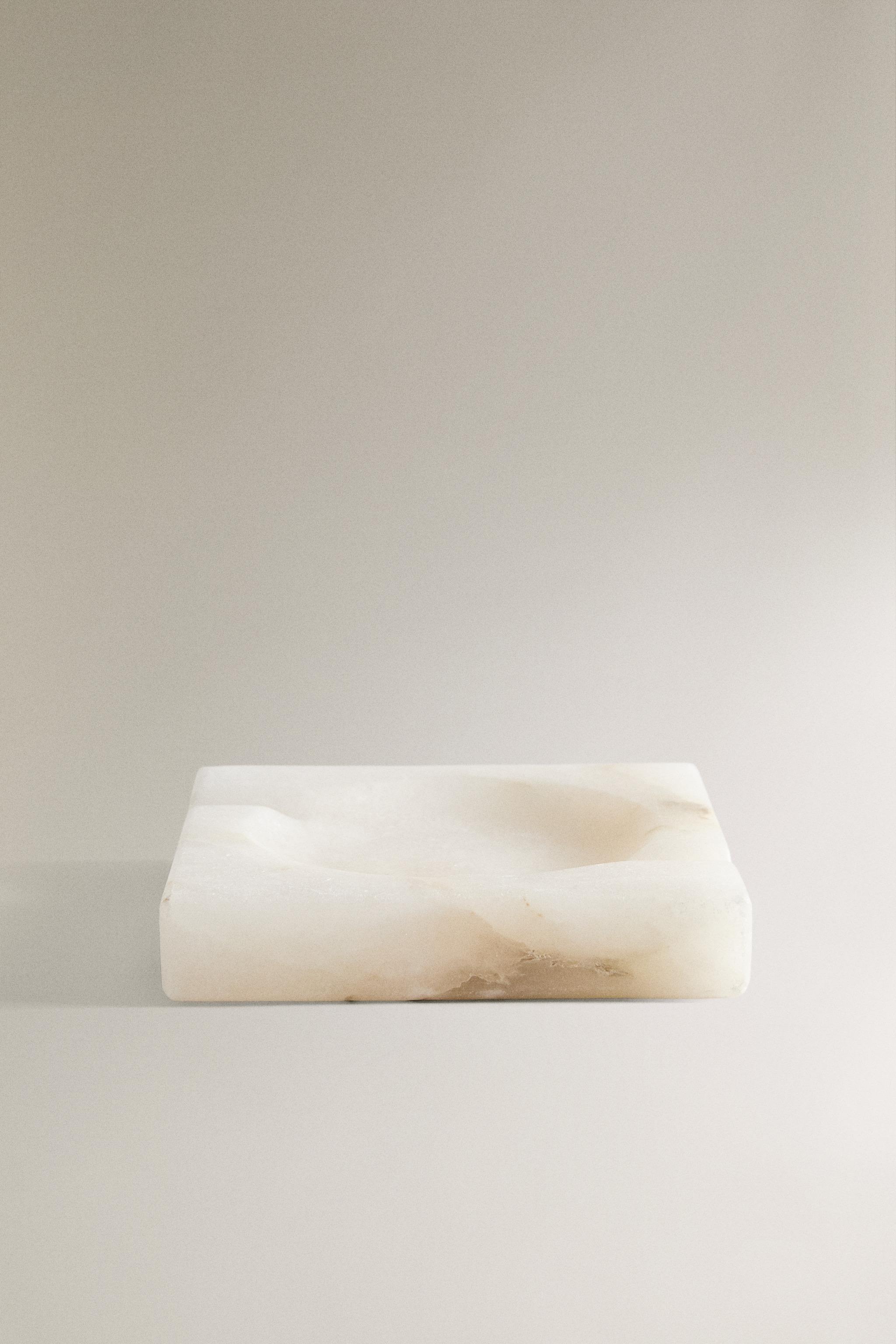 ALABASTER ASHTRAY — Oyster-white