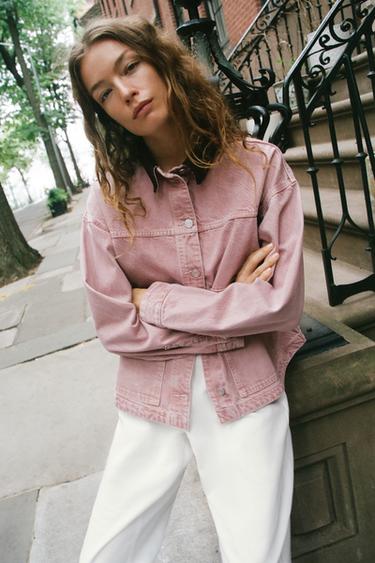 Z1975 DENIM JACKET WITH CONTRAST COLLAR - Pink by Zara