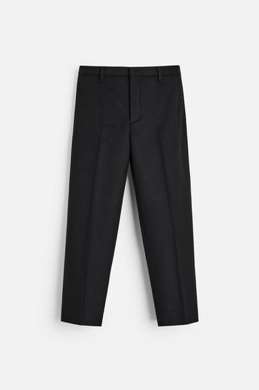 Zara FLANNEL SUIT PANTS - Black