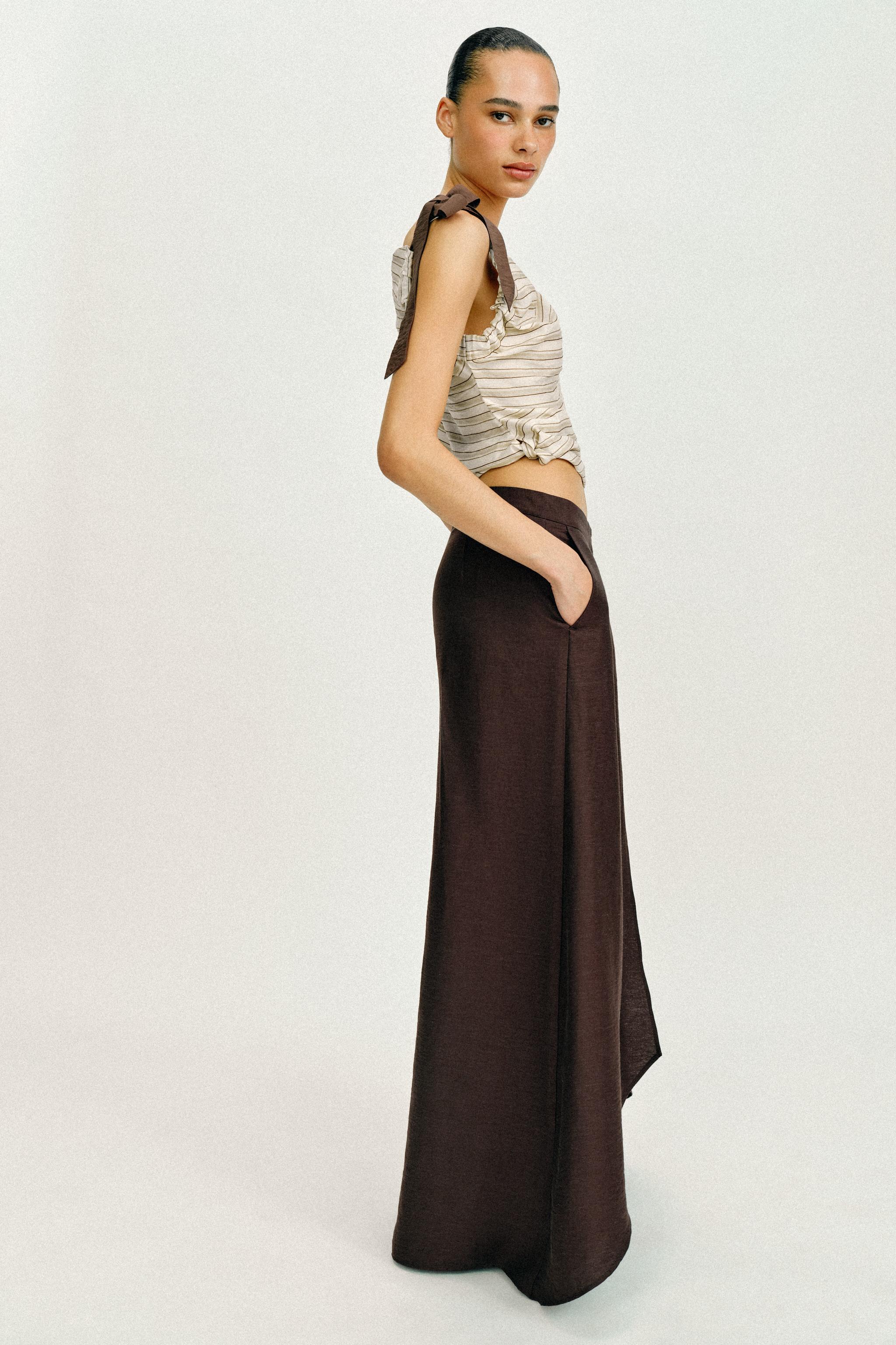 WIDE-LEG LINEN PANTS