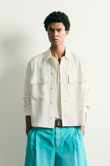 FLUID RELAXED FIT OVERSHIRT - Oyster-white by Zara