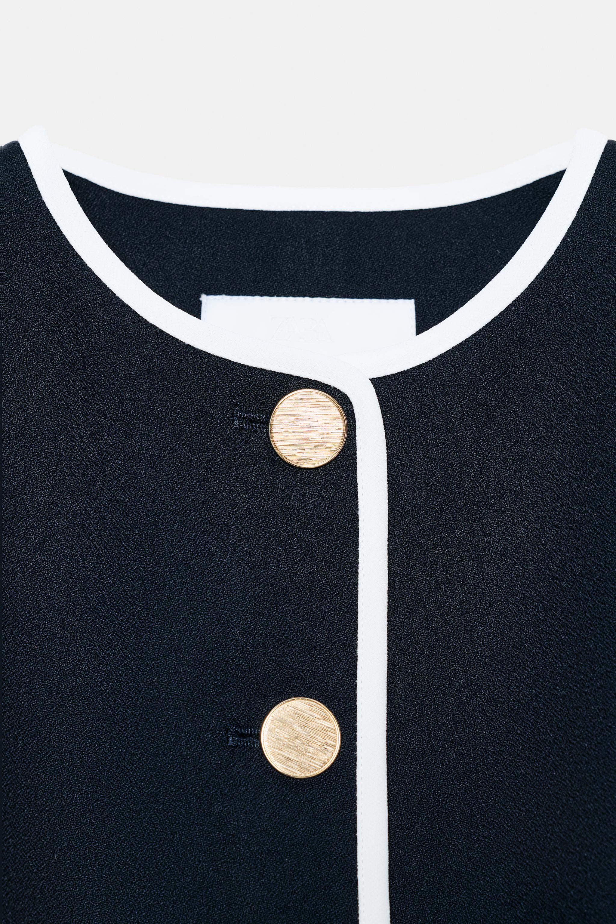 BLAZER À LISERÉS EN CONTRASTE