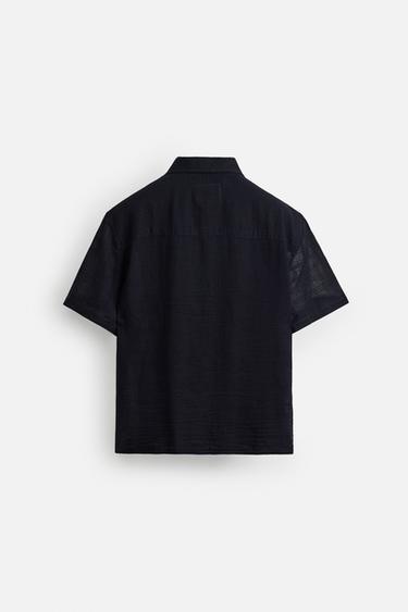 CHECK JACQUARD SHIRT - Blue by Zara - Image 7