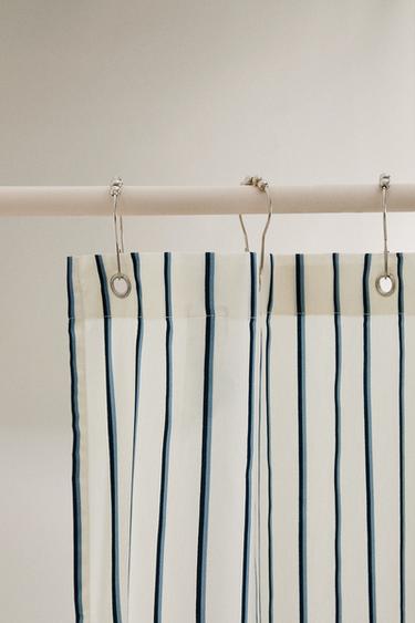 RIDEAU DE DOUCHE RAYURES - Écru / Bleu de Zara - Image 1