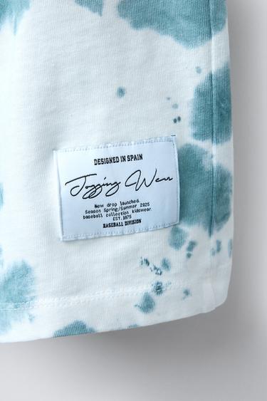 BERMUDA DE JOGGING TIE DYE - Bleu / Blanc de Zara - Image 3