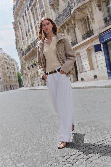 RUBBERISED HOODED JACKET - Mink by Zara - Image 0