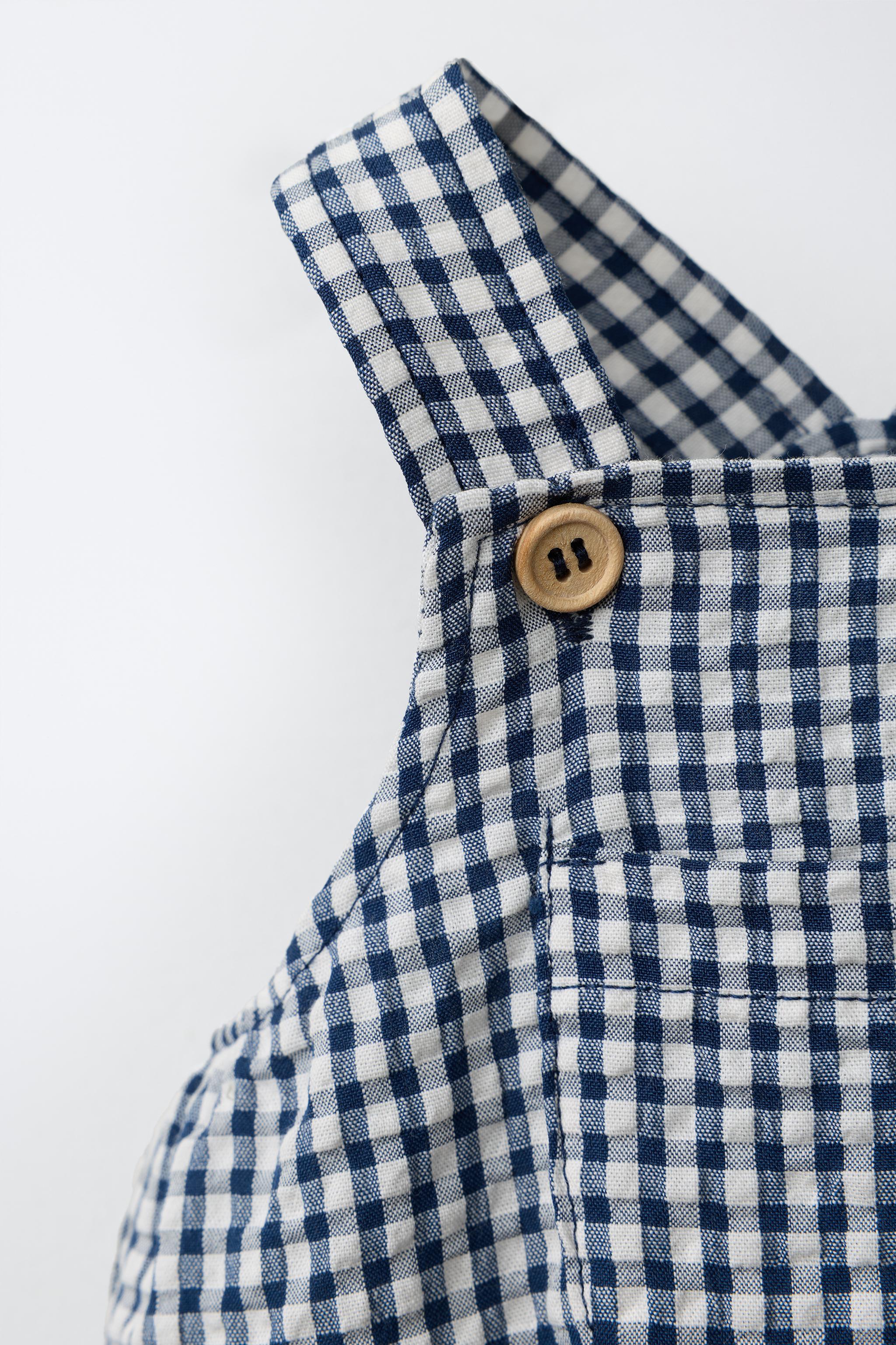 Детские комбинезоны Zara GINGHAM ROMPER — фото 3