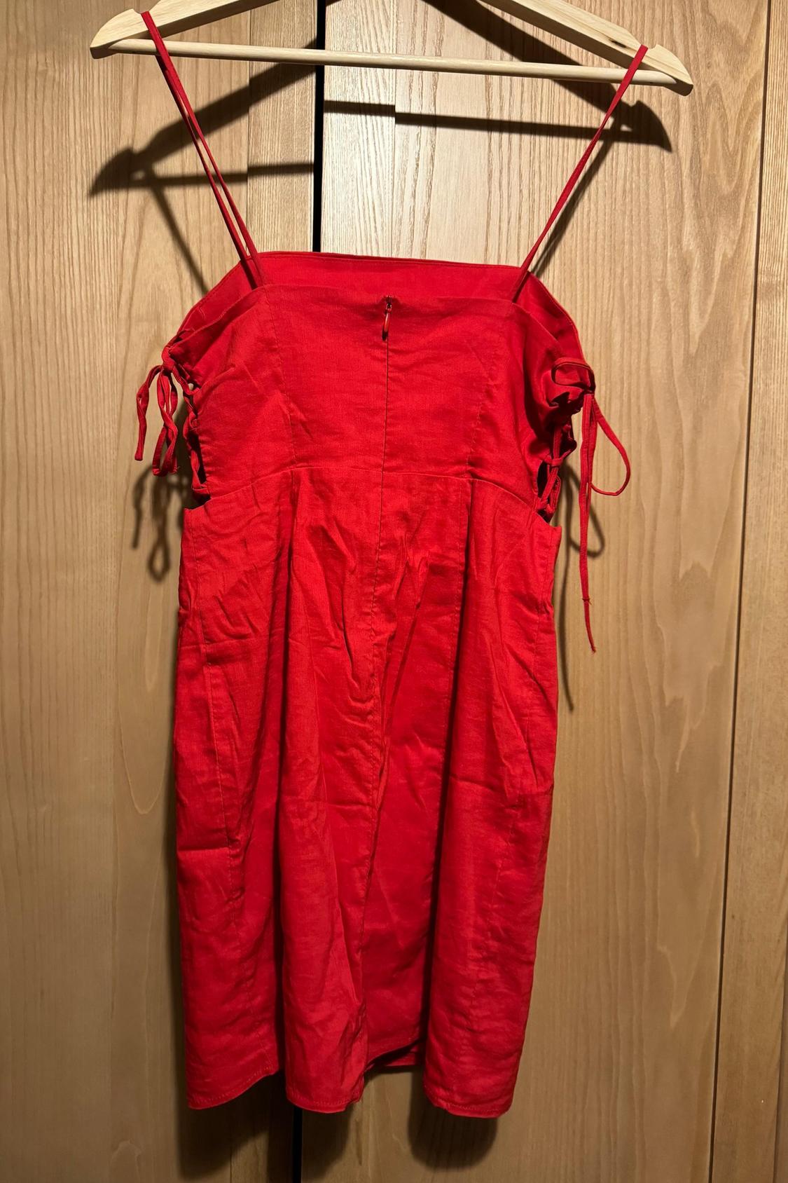 LINEN BLEND DRESS WITH TIES - Image 3