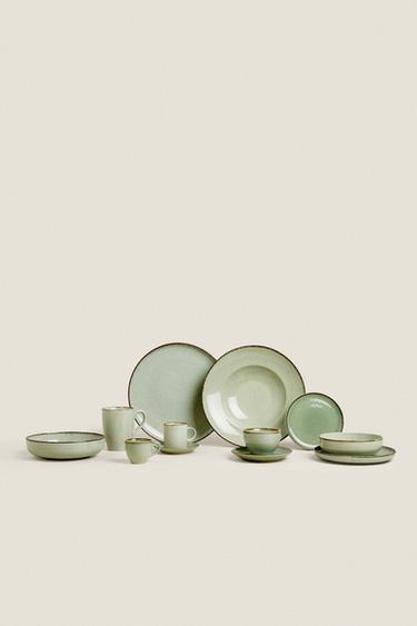 Zara PORCELAIN FILO DINNERWARE SET - Sea green - Image 0