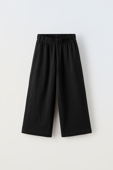 Zara BASIC WIDE LEG PANTS - Dark gray