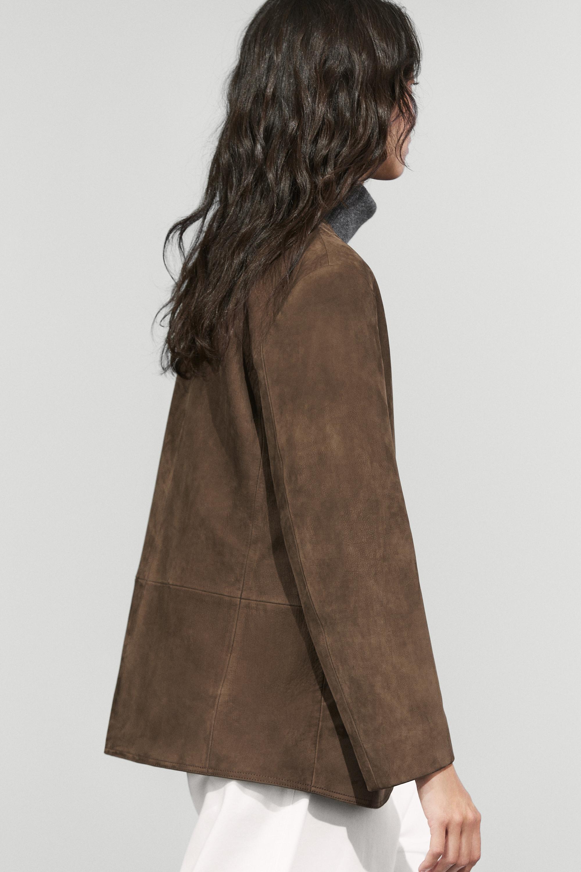 Veste en cuir et daim