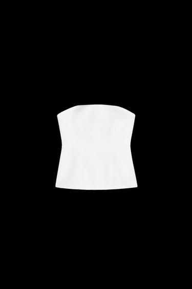 TOP SATINADO PALABRA DE HONOR - Blanco de Zara - Imagen 0