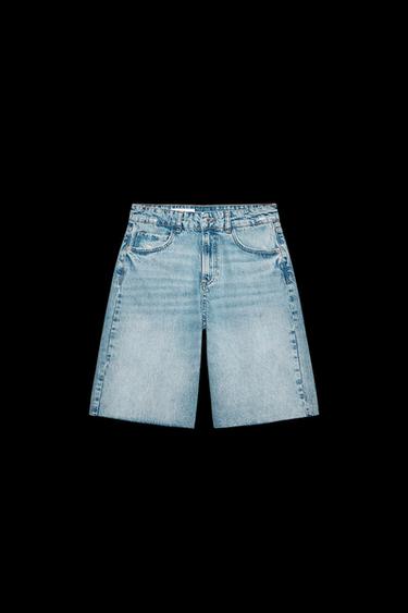 JEANS-BERMUDA Z1975 MIT MITTELHOHEM BUND - Mittelblau von Zara
