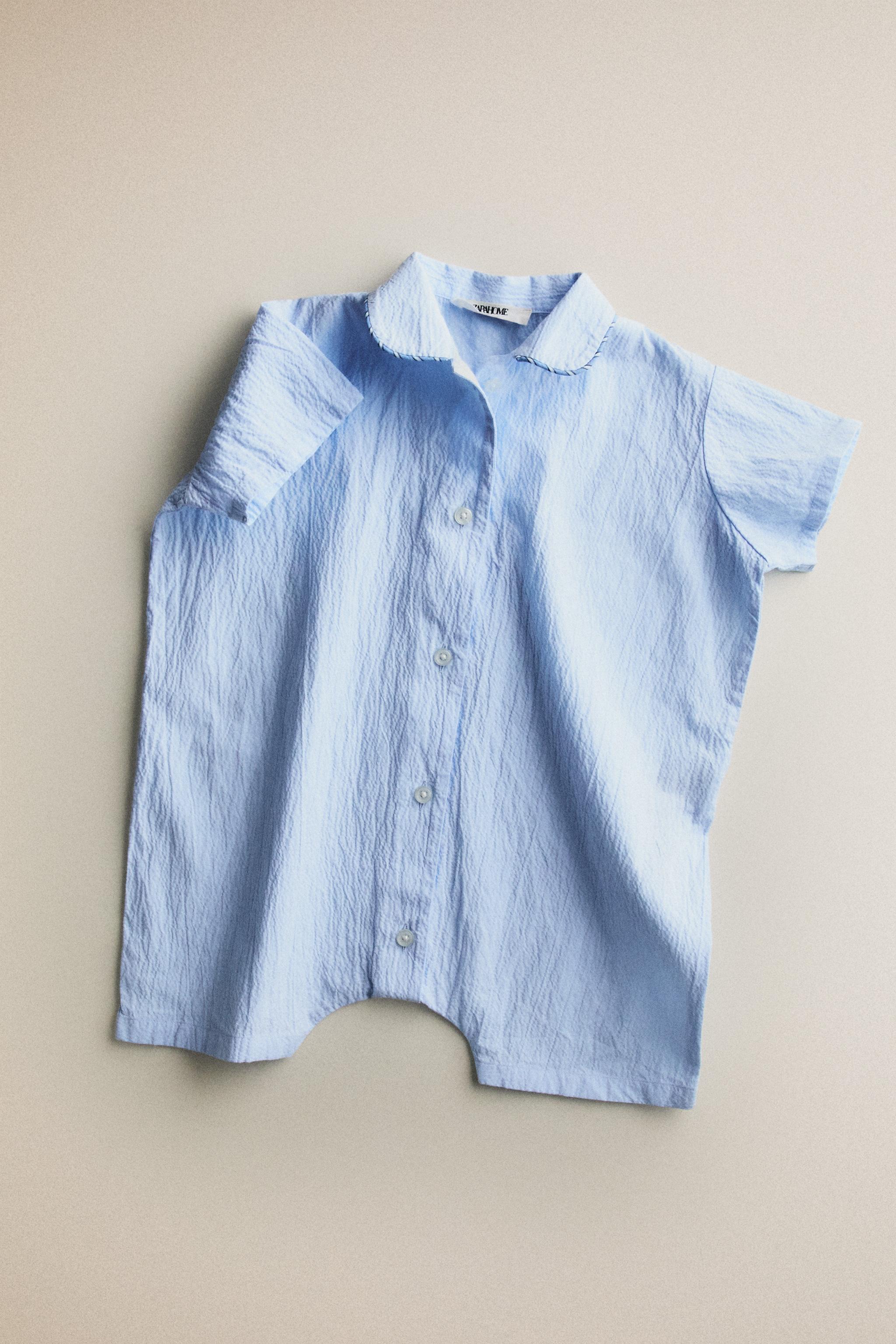 KIDS' SHORT ROMPER — Light blue