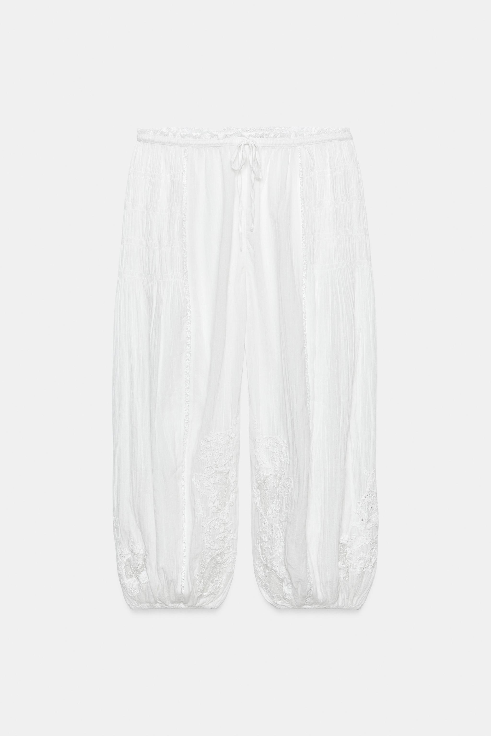 Женские брюки Zara ZW COLLECTION LACE PANTS — фото 6