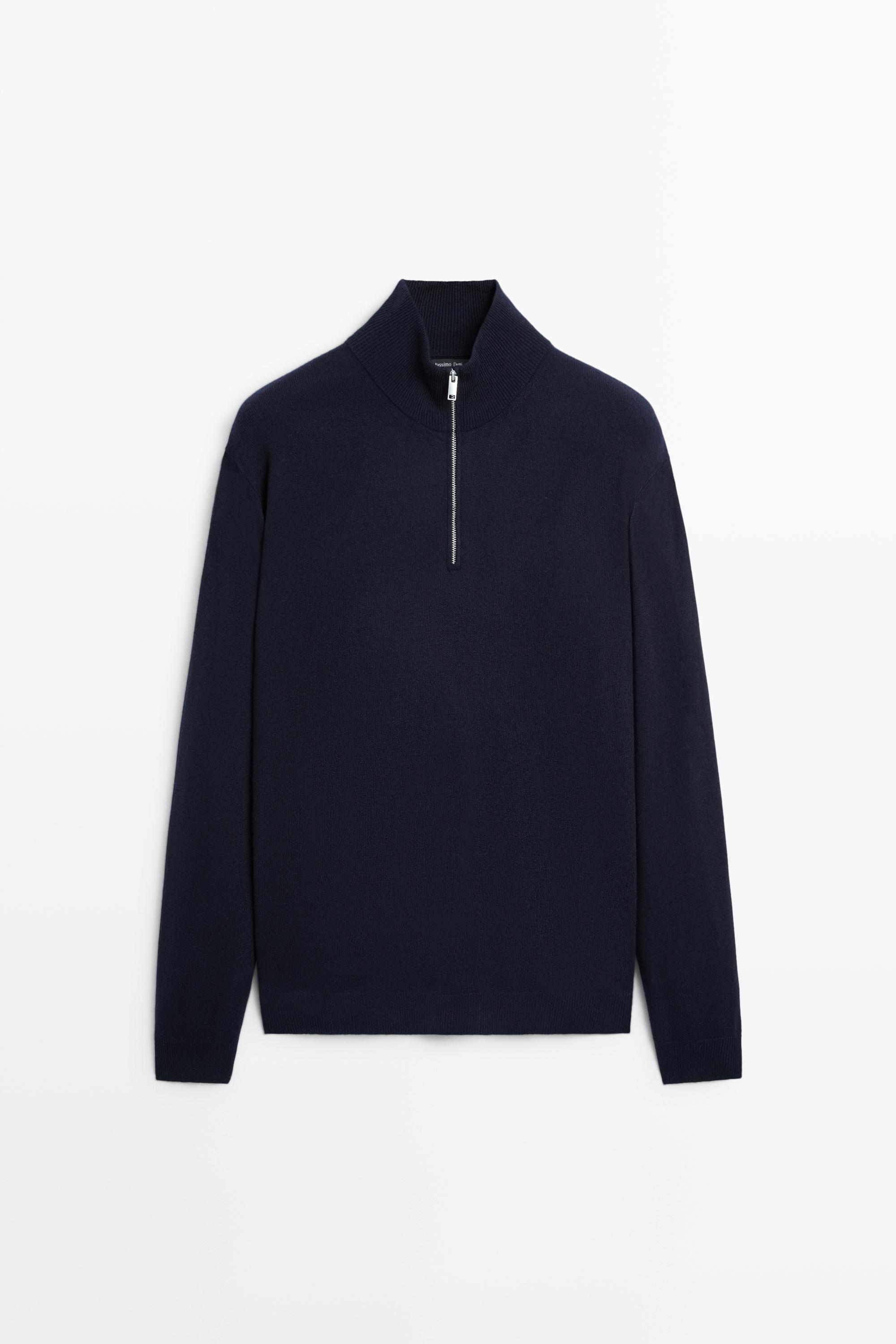 Pull en maille col montant zippé