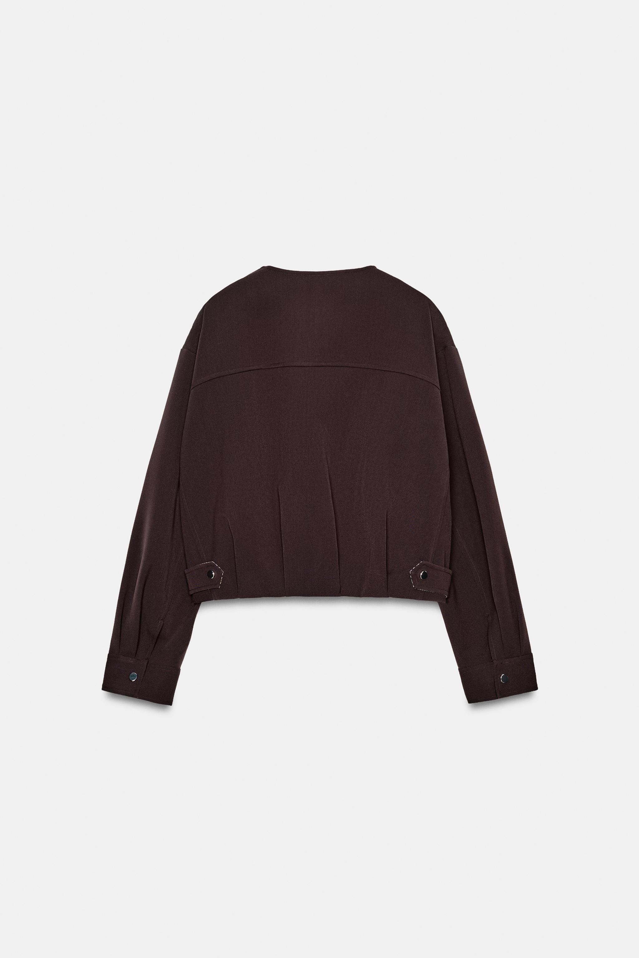 Женские куртки Zara GATHERED HEM BOMBER JACKET — фото 8