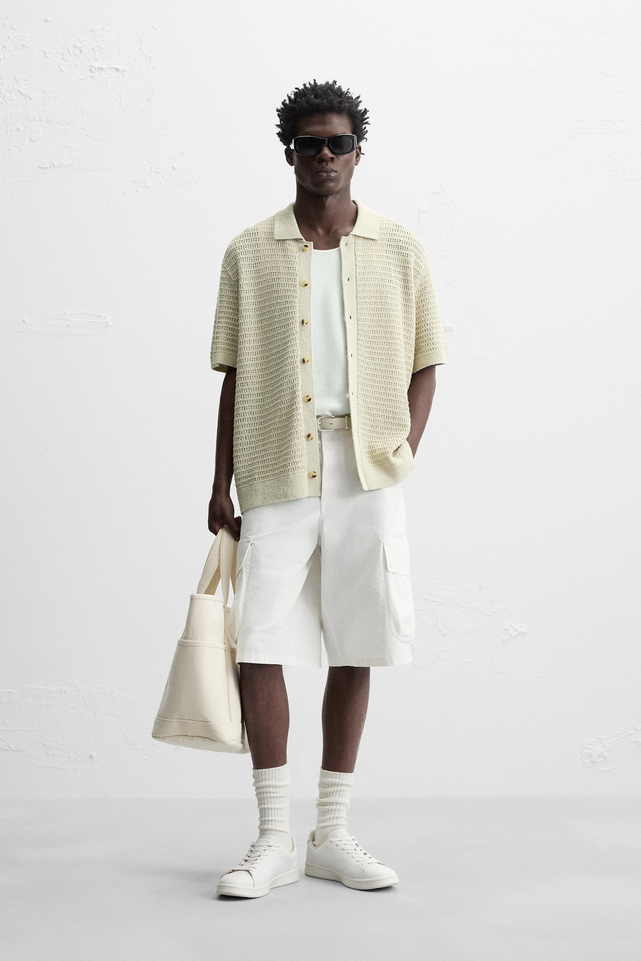 Tシャツ・カットソー ALANUI SS24 Sand crochet shirt (LMHY002R24KNI001 0310) CROCHET TEXTURED SHIRT - Ecru | ZARA United States