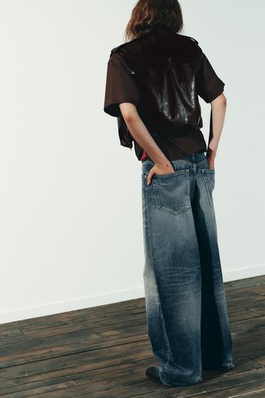 GILET MATIÈRE SYNTHÉTIQUE GLOBO - Bordeaux foncé de Zara - Image 3