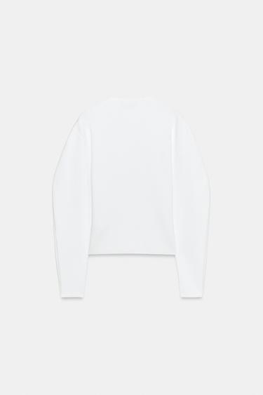 GILET EN MAILLE ASYMÉTRIQUE - Blanc de Zara - Image 6