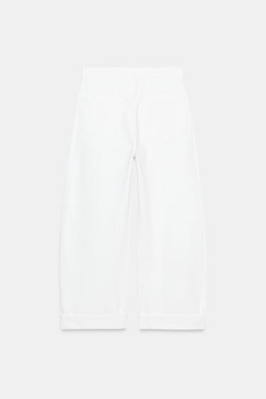 TRF BAGGY FOLDED MID-RISE JEANS - White by Zara - Image 4