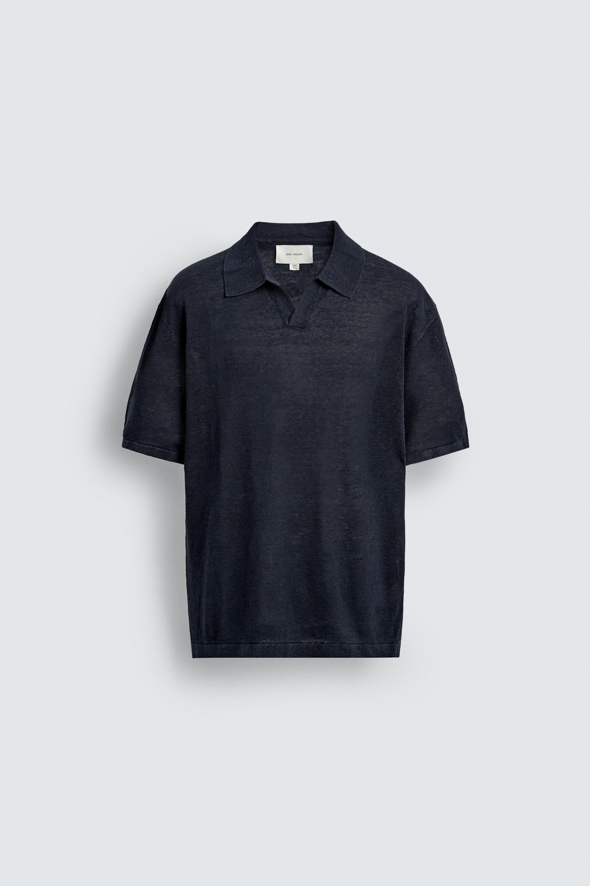 REGULAR FIT 100% LINEN KNIT POLO SHIRT