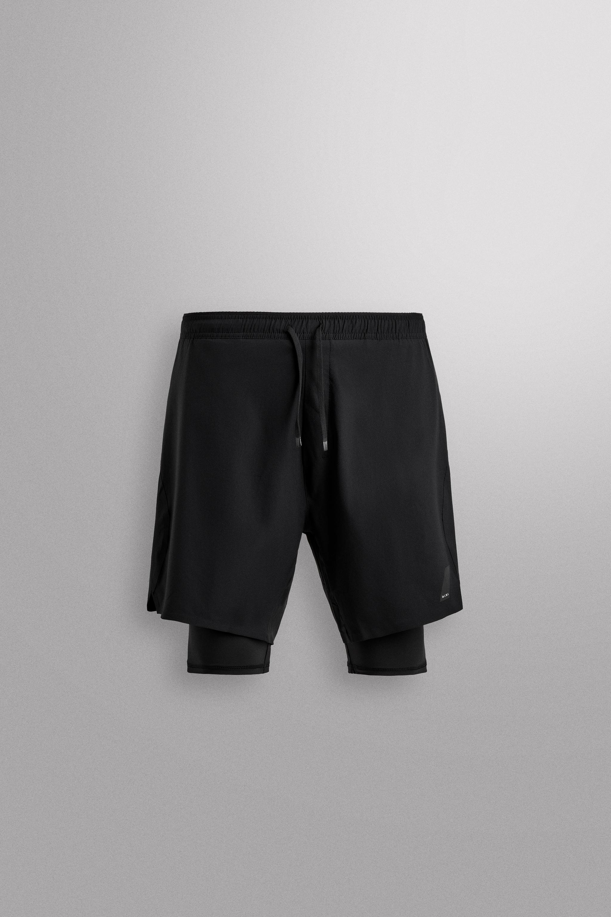 BASIC 2-IN-1 TRAINING SHORTS — Black