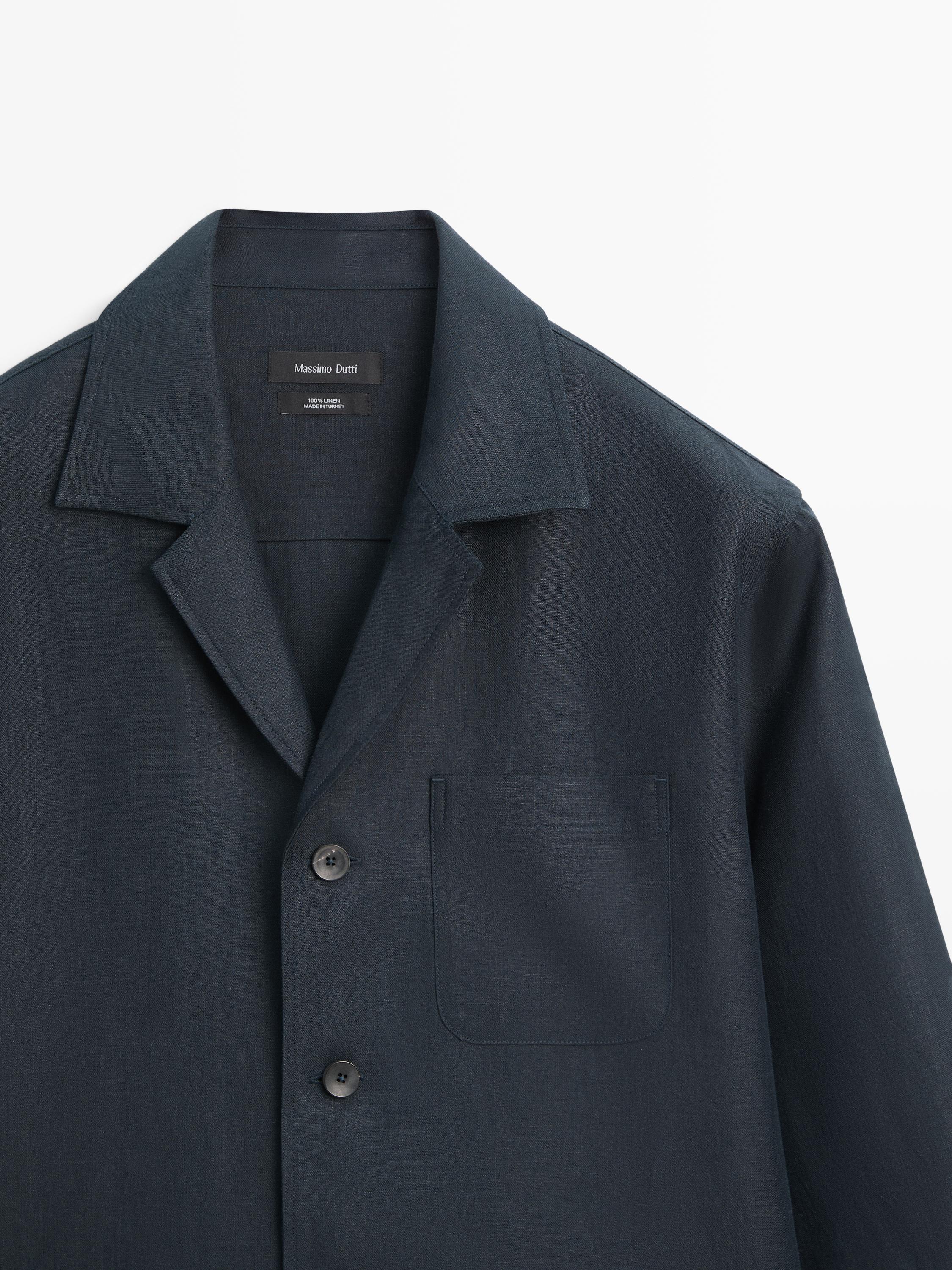 Linen overshirt with pocket details