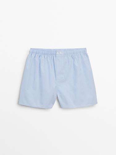Zara Gingham poplin boxers - Sky blue
