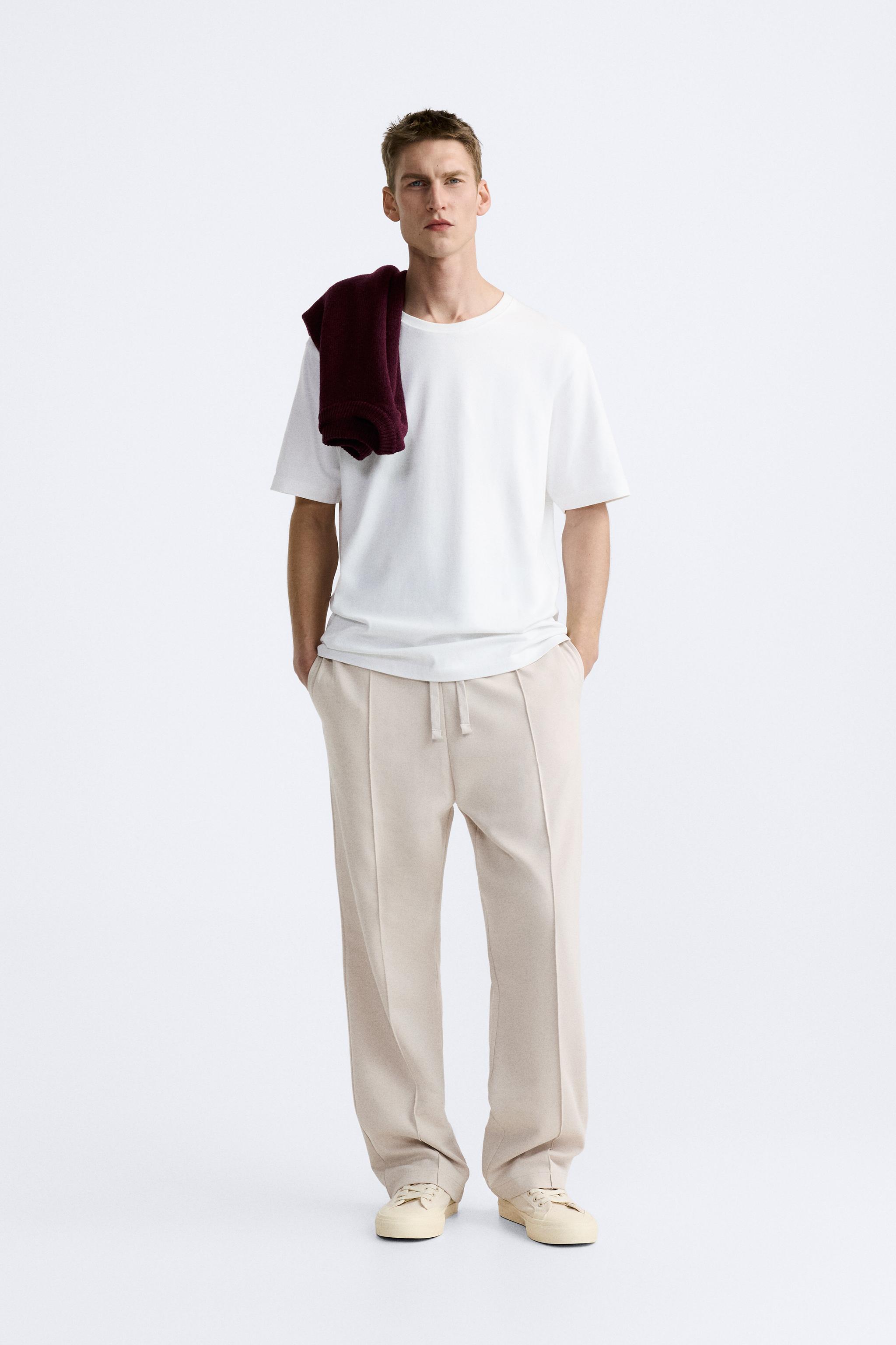 SEAMED JOGGER PANTS - Pearl gray | ZARA United States