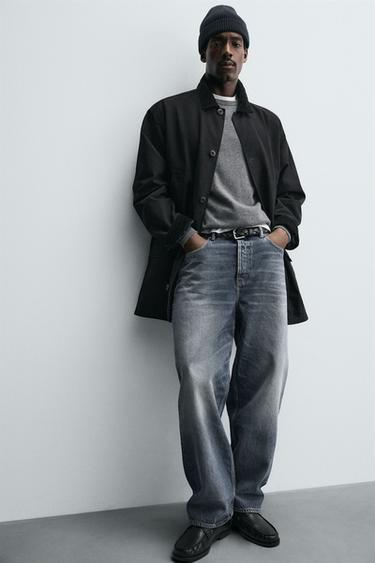 TRENCH EN DENIM À COL COMBINÉ - Noir de Zara - Image 5