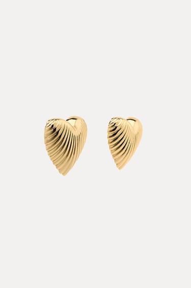 BOUCLES D'OREILLES CŒURS - Doré de Zara - Image 2