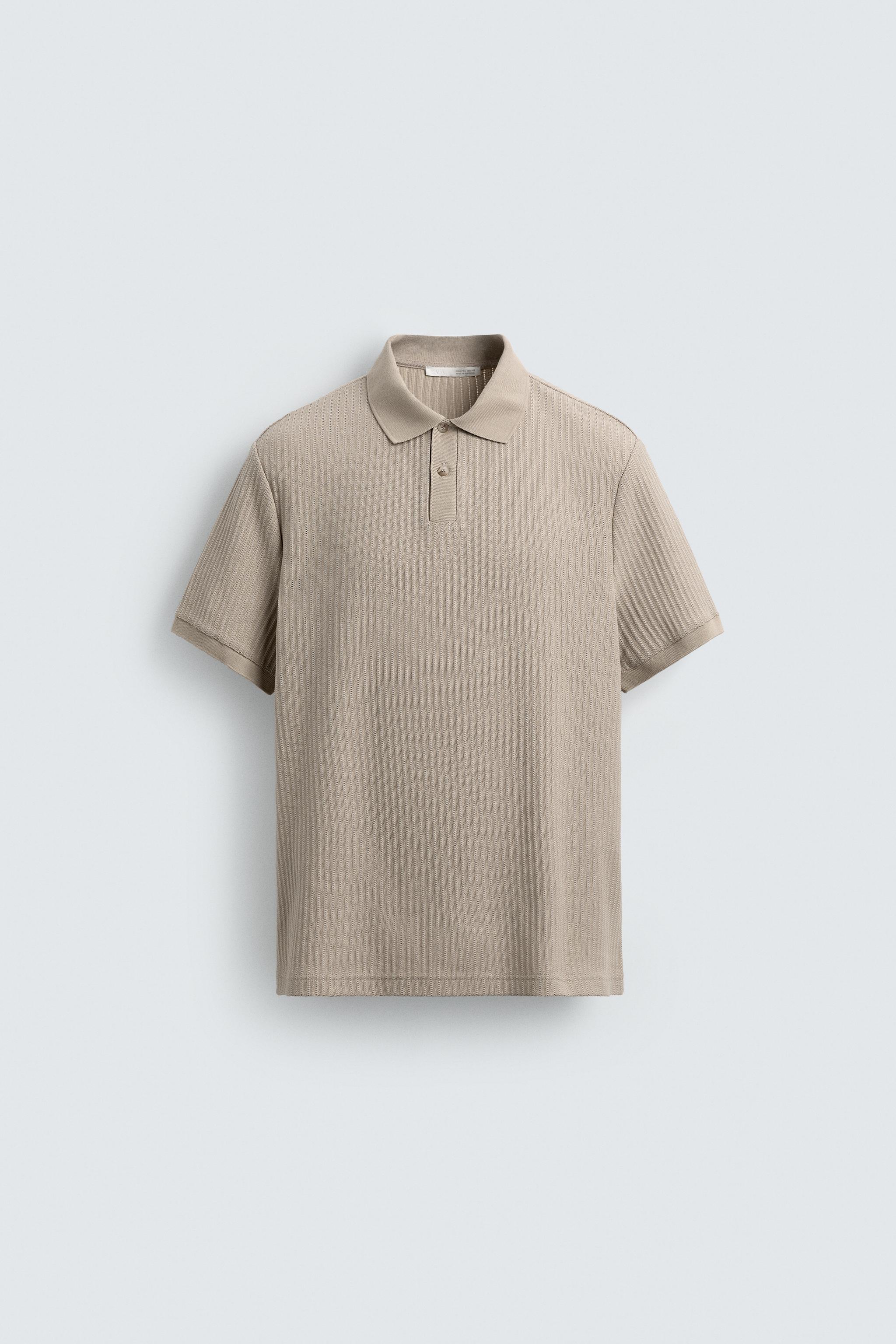 RIB KNIT REGULAR FIT POLO SHIRT - Navy blue | ZARA United Kingdom