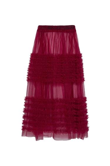 SKIRT WITH TULLE FRILL
