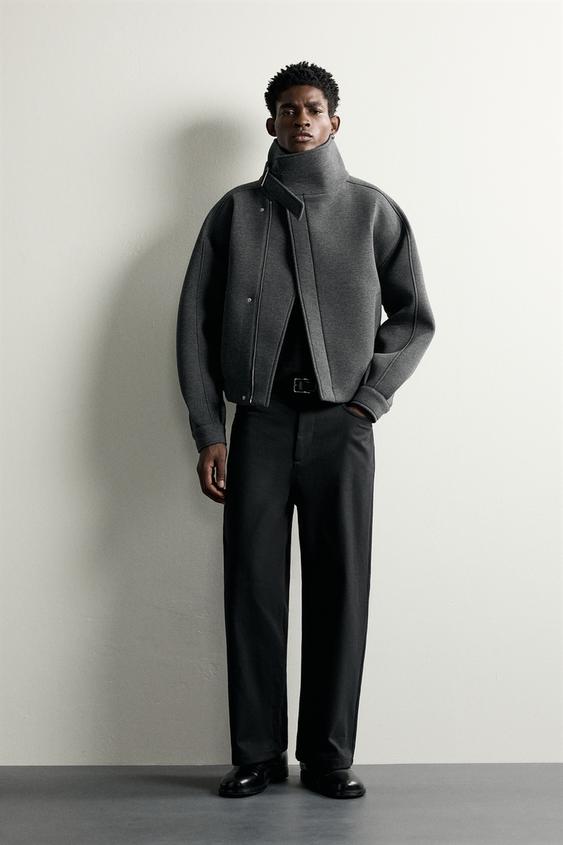 TECHNICAL WRAPAROUND COLLAR JACKET - Dark grey by Zara - Image 0