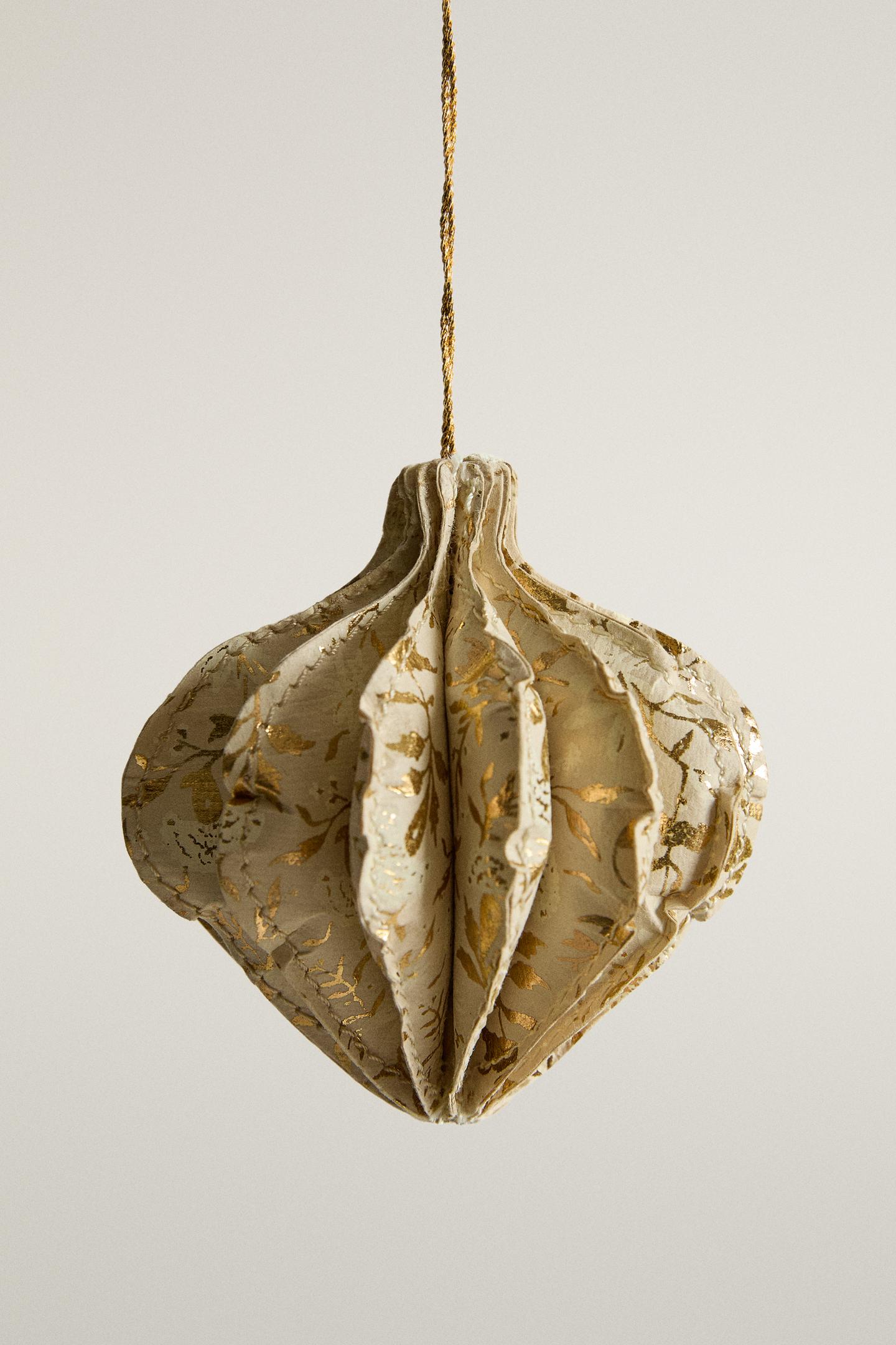 Ёлочные украшения Zara Printed Paper Christmas Tree Ornament, цвет: Устричный белый — фото 1