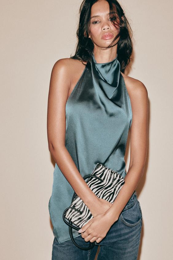 LEATHER ANIMAL PRINT SHOULDER BAG - Zebra by Zara - Image 0