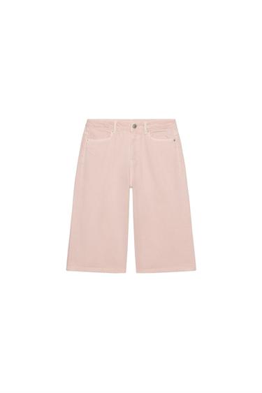 DENIM BERMUDA MET HALFHOGE TAILLE ZW COLLECTION - Roze van Zara