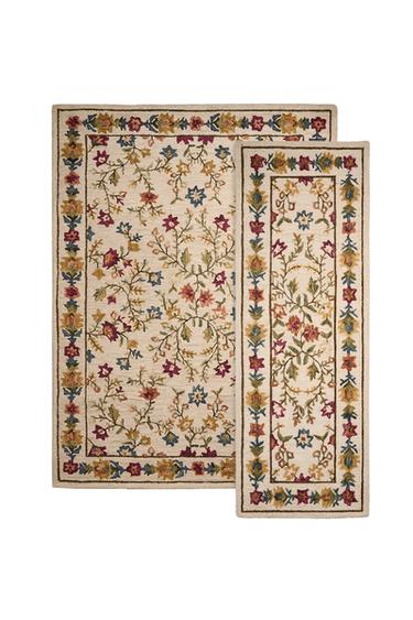 Zara FLORAL PRINT WOOL RUG - 多色