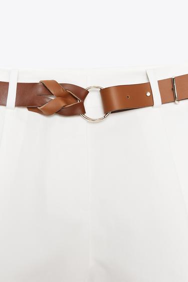BELTED FLOWING BERMUDA SHORTS - Ecru by Zara - Image 8